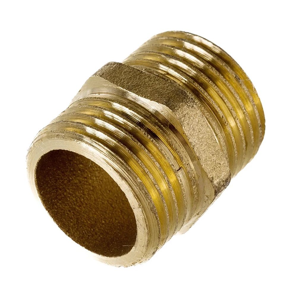 картинка 67-0-274 Ниппель латунный, наружная резьба, 1/2", (шт.)																																									 от базы строительно-отделочных материалов